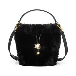 PRICE REDUCE !!!LAUREN RALPH LAUREN
 andie Faux Fur Drawstring Bag